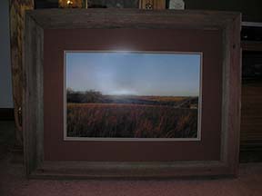 Barnwood Frame of a Fall Field Scenery