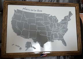 United States Picture in Frame Made of Oak Wood